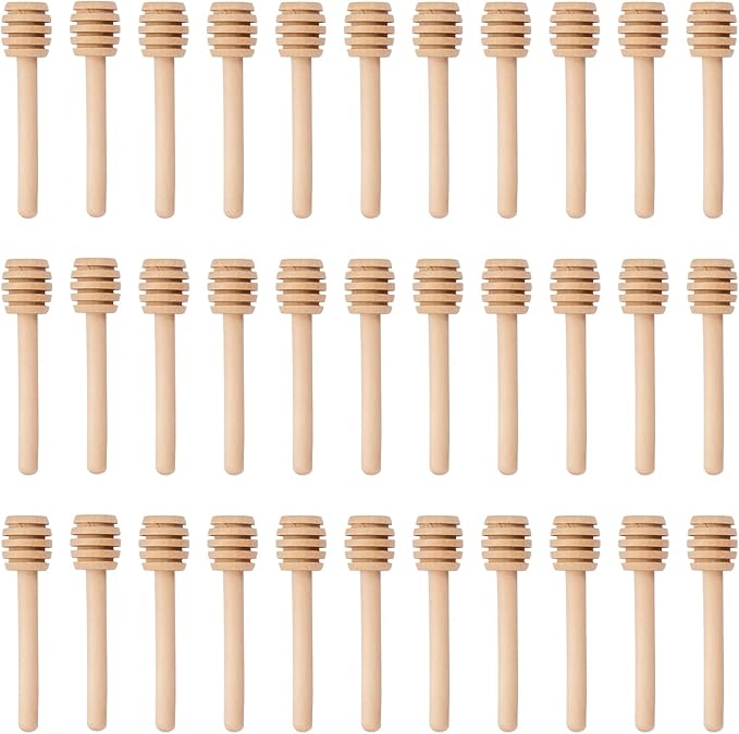100Pcs 3 inch Honey Dipper Sticks - Wooden Honey Dipper, 3 Inch Mini Honeycomb Stick, Honey Stirrer Stick for Honey Jar Dispense Drizzle Honey and Wedding Party Present