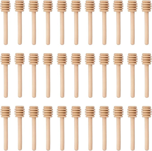 100Pcs 3 inch Honey Dipper Sticks - Wooden Honey Dipper, 3 Inch Mini Honeycomb Stick, Honey Stirrer Stick for Honey Jar Dispense Drizzle Honey and Wedding Party Present