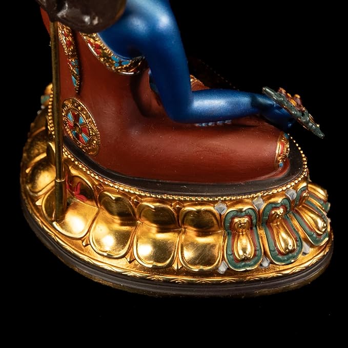 Dzogchen Medicine Buddha Statue Indoor, Handmade Copper Decor, Tibetan Buddhism, Hand-Painted Buddhist Budda, Nepalese Craft Office & Home Decoration(5.51", Bhaisajyaguru)