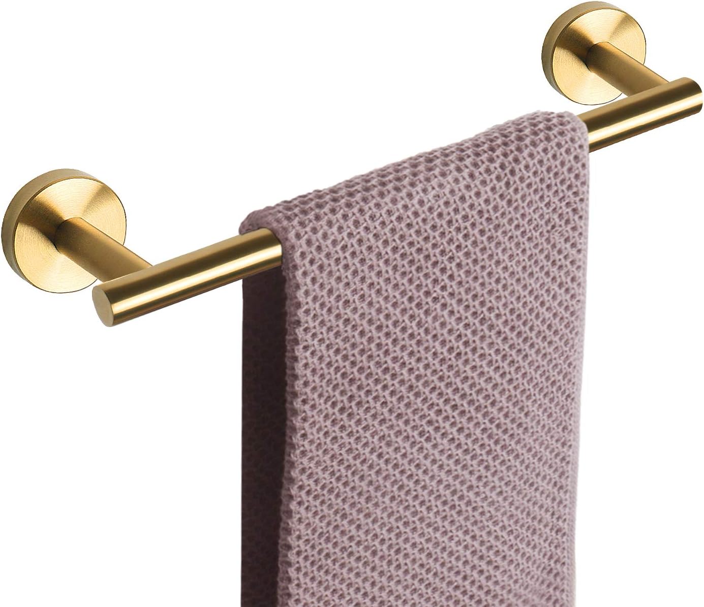 NearMoon Bath Towel Bar, Bath Accessories Thicken Stainless Steel Shower Towel Rack for Bathroom, Towel Holder Wall Mounted (1 Pack, Brushed Gold, 16 Inch)