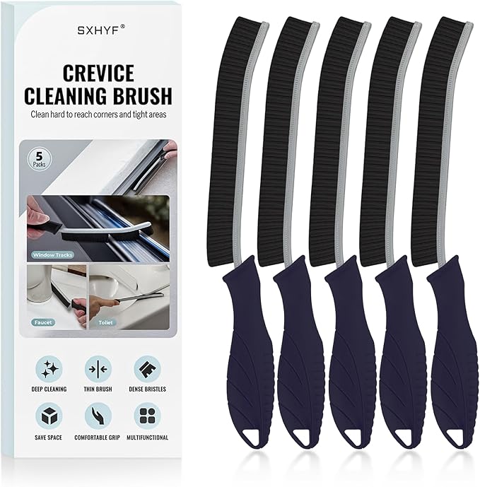 SXhyf Crevice Cleaning Brush - Grout Scrub Brush, House Cleaning Supplies, Gap Cleaning Tools, Home Essentials, Gifts for Women Men, Hard Bristle Crevice Cleaner Brush for Household Use, Bathroom