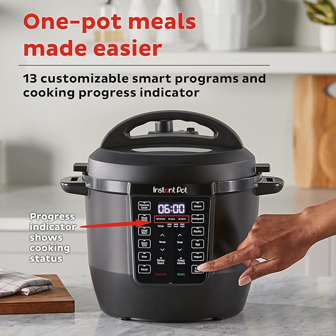 Instant Pot RIO, 7-in-1 Electric Multi-Cooker, PressureCooker, SlowCooker, RiceCooker, Steamer, Sauté, Yogurt Maker, & Warmer, Includes App With Over 800 Recipes, 6 Quart