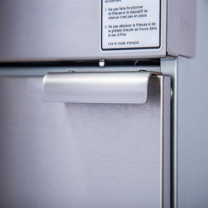 CLIVIA Liquid Propane Deep Fryer, Commercial Floor Fryer with 2 Baskets, 40 lb. Capacity with 3 Burners, Total 90,000 BTU Liquid Propane Powered Fryer for Restaurants