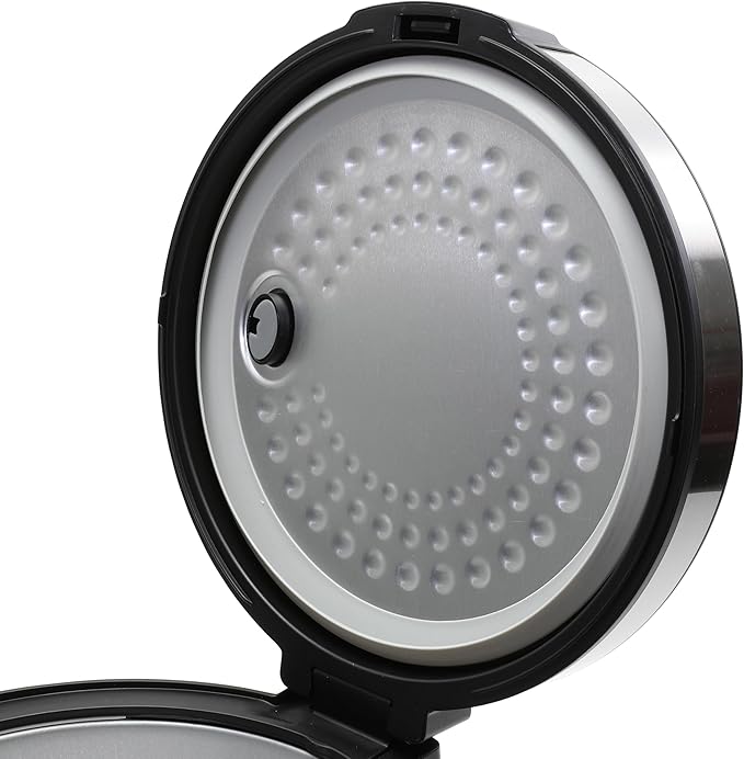 West Bend Rice & Grain Multi Cooker Programmable with 9 Preset Functions, Features Delay Start and Keep Warm Functions and Steam Basket, 20 Cups Cooked, Stainless Steel