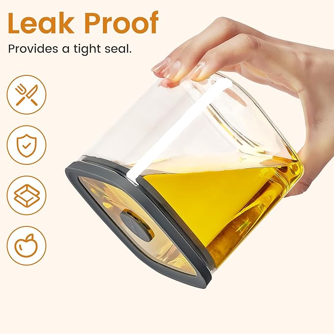 Square Glass Food Storage Jars with Lids[Set of 3], Perfect for Pasta, Cookies, Nuts, Coffee, Cereal, Flour, Organize Your Kitchen with these BPA-Free Glass Jars with Silicone Lids