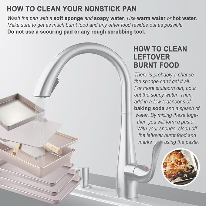 CHEFMADE 15-Inch Baking Sheet Pan, Non-Stick Carbon Steel Rimmed Cookie Sheet Pan for Oven Roasting Meat Bread Jelly Roll Battenberg Pizzas Pastries 10.6" x 15.6" x 1" (Champagne Gold)