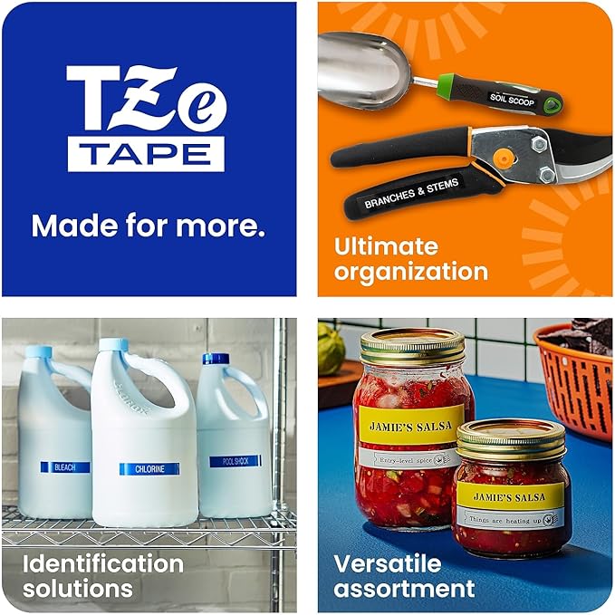 Brother(R) TZe-221 Black-On-White Tape, 0.38in. x 26.2ft., BRTTZ221