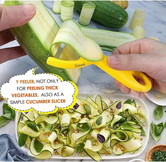 GANNK Vegetable Potato Peelers for Kitchen, Y Peeler for Apple Fruit Carrot Zucchini Cucumber Potatoes, Good Grip Veggie Peeler Makes Peeling Very Easy