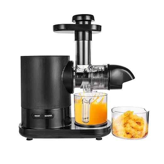 Cold Press Juicer Machines, Slow Masticating Juicer with Quiet Motor, High Nutrient Retention, Easy to Clean, Spiral Auger Technology for Vegetables & Fruits, Dishwasher Safe (Black)