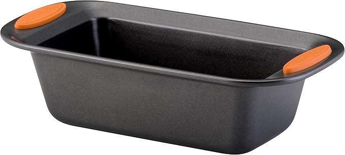 Rachael Ray Cucina Dishwasher Safe Hard Anodized Nonstick Cookware Pots and Pans Set, 12 Piece, Gray & Yum-o! Bakeware Oven Lovin' Nonstick Loaf Pan, 9-Inch by 5-Inch Steel Pan, Gray
