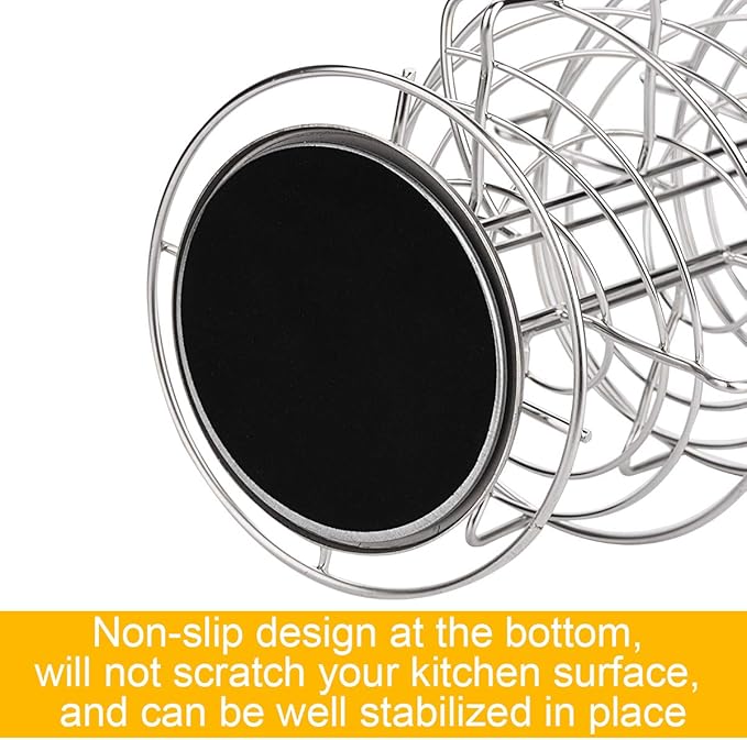 Toplife Spiral Design Stainless Steel Egg Skelter Dispenser Rack,Storage Display Rack,Silver