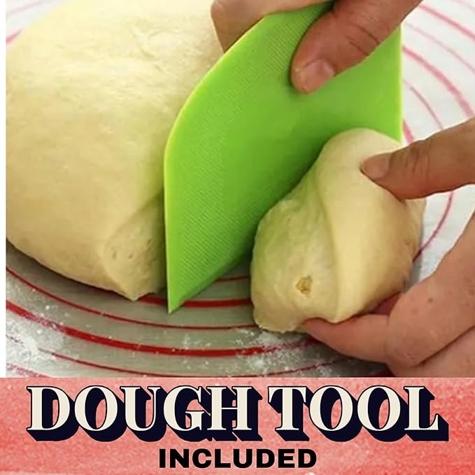 Pizza Stone for Oven and Grill - Rectangle Pizza Stones with Handles and Dough Cutter - 15 inch x 12 inch Grilling Stones - Baking Stone for Bread - Large Oven Stone