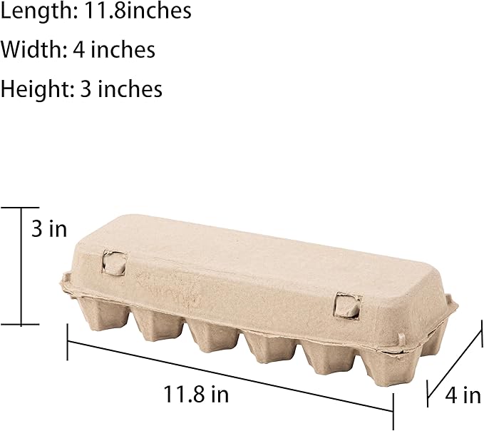 15 Pack Egg Cartons Cheap Bulk, 12 Count Egg Storage Containers Holder, Sturdy Natural Pulp Material Perfect for Storing Extra Eggs