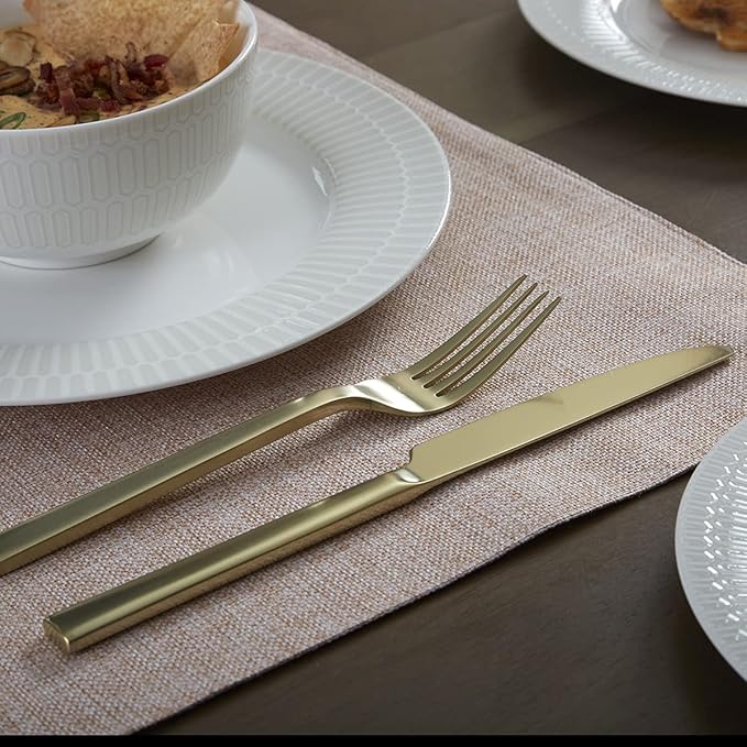 Oneida Chef's Table Champagne 20 Piece Everyday Flatware Set, Service for 4, 18/0 Stainless Steel, Silverware Set