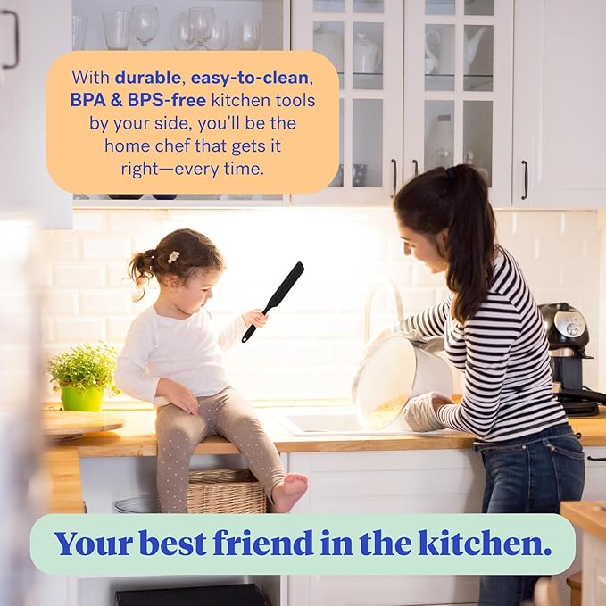 GIR: Get It Right Silicone Spreader - Silicone Butter Spreader - Food Grade Scraper - BPA & BPS Free - Baking Supplies - Home & Kitchen Gadgets - 10" x 1.10" - Studio White