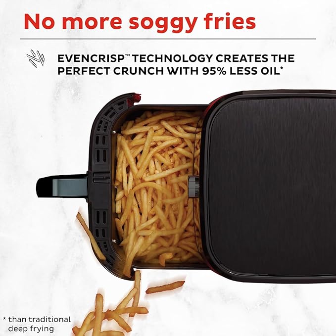 Instant Pot Vortex 5.7QT Air Fryer, Custom Program Options, 4-in-1 Functions, EvenCrisp Technology that Crisps, Roasts, Bakes and Reheats, 100+ In-App Recipes, from the Makers of Instant Pot, Black