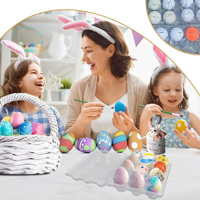 150 Pack Bulk Egg Cartons, Clear Plastic Chicken Egg Holders, Egg Tray Carton Holder for Home & Kitchen, Farm & Market Use, An Eco-Friendly Egg Storage Solution, 12 Grids