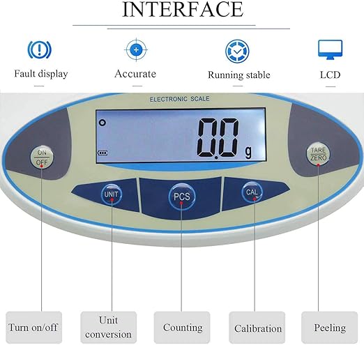 CGOLDENWALL Lab Scale 15kgx0.1g Digital Precision Scale Electronic Balance Laboratory Weighing Industrial Scale Kitchen Counting Scale Scientific Scale Calibrated 110V (15kg, 0.1g)