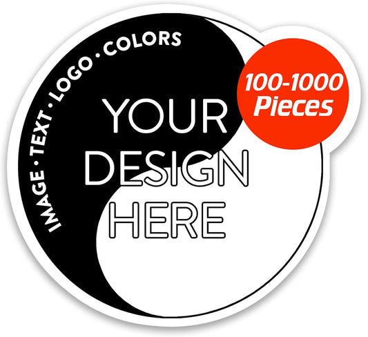 5-1000 Custom Vinyl Stickers - Upload Your own Image, Text, Design, Logo - Personalized Logo Labels for Handmade, Packaging, Bottle, Jars, Candle, Brand Stickers (White, 2x2)