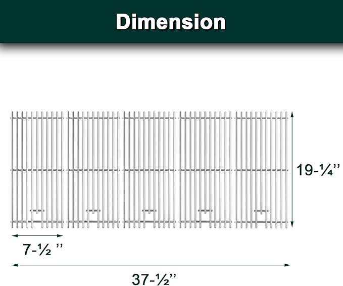 16517 Grill Grates Replacement Parts for Bull Grill Parts 5 Burner Brahma 30 Inch 57568 57569 57568CE 57569CE 57568AGA 57569AGA Lion Premuim L90000 40 Inch Stainless Steel Cooking Grate 5 Pcs