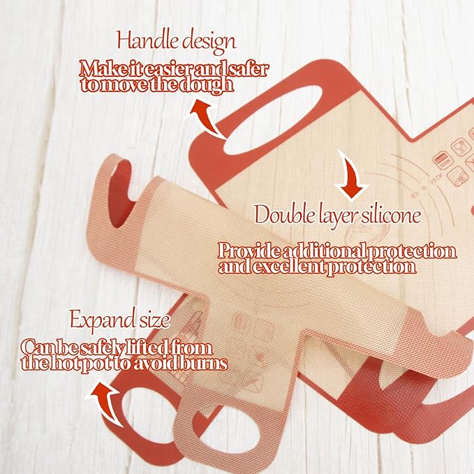 Silicone Bread Loaf Pan Liners, 2 PCS Non-Stick & Easy Clean Reusable Silicone Bread Sling with 4 Handles, Loaf Pan Lifter Liner, for 9.5 x 5 inch Loaf Pan