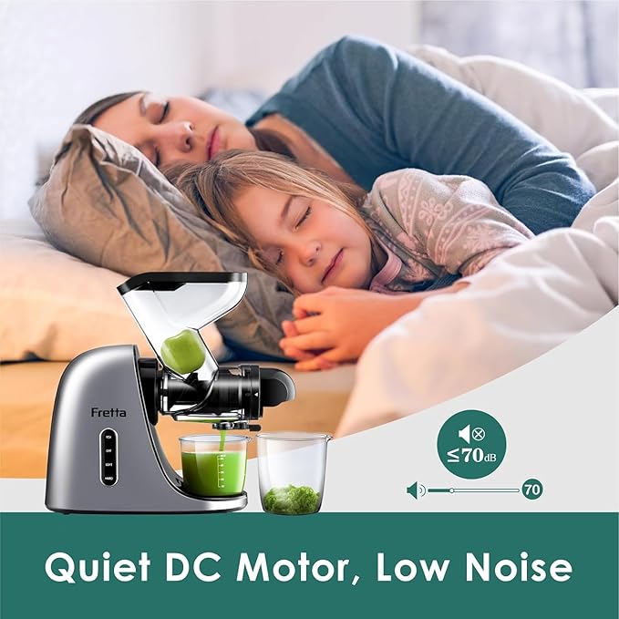 Juicer Machines Vegetable and Fruit, Cold Press Juicer, High Juice Yield Masticating Juicer,Juicer Squeezer with Reverse Function, Tritan Material, Easy to Use and Clean 200W(Silver)