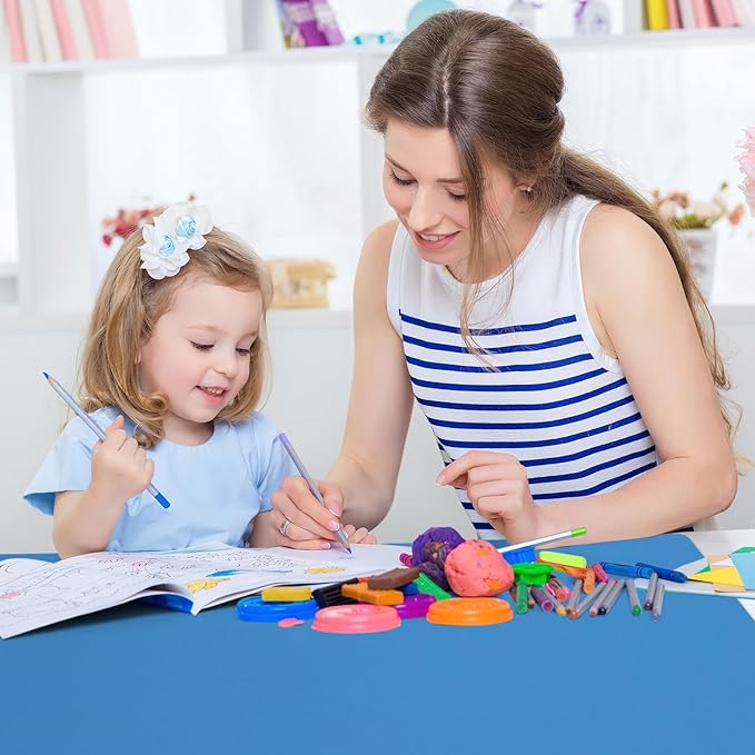 Silicone Mat Heat Resistant Mats for Countertop, Large Silicone Mats for Kitchen Counter Crafts Workbench Table, Size 48x24 inches Thick 2mm,Rolled Package,Light Blue