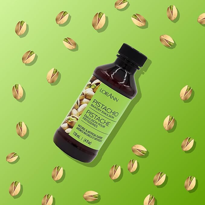 Lorann Oils Pistachio Bakery Emulsion: Genuine Pistachio Aroma, Perfect for Boosting Nutty Notes in Baked Goods, Gluten-Free, Keto-Friendly, Pistachio Extract Substitute Essential for Your Kitchen