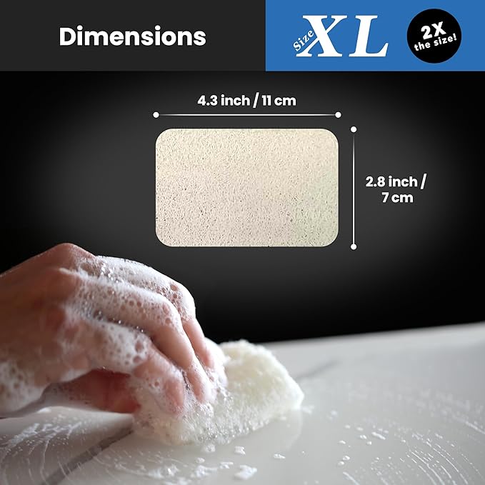 Scrub & Throw XL Scrub Sponges (Pack of 15), All-Purpose Household Natural Loofah Sponges, for Dishes, Cleaning, Non-Scratch