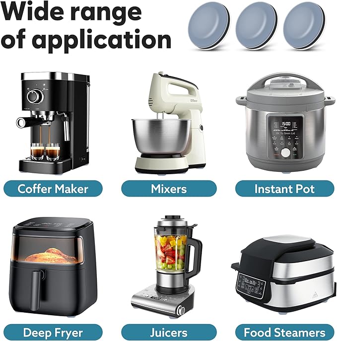 Appliance Sliders for Kitchen Appliances, 20 PCS Self-Adhesive Small Kitchen Appliance Slider for Coffee Maker, Air Fryer, Pressure Cooker, Combination Water Boilers & Warmers