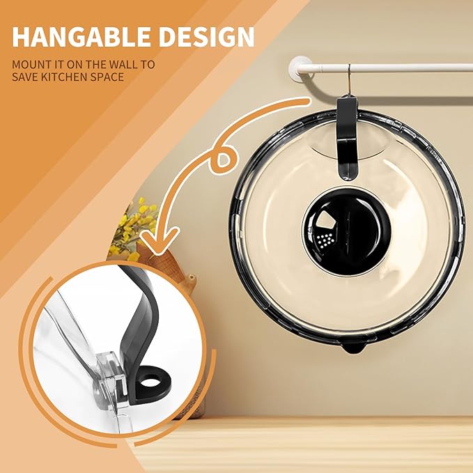 Microwave Splatter Cover, Microwave Cover with Water Steamer, 10 Inch Plate Covers with Integrated Handle Splatter Guard, Kitchen Gadgets & Accessories, House Essentials for Gift-Black