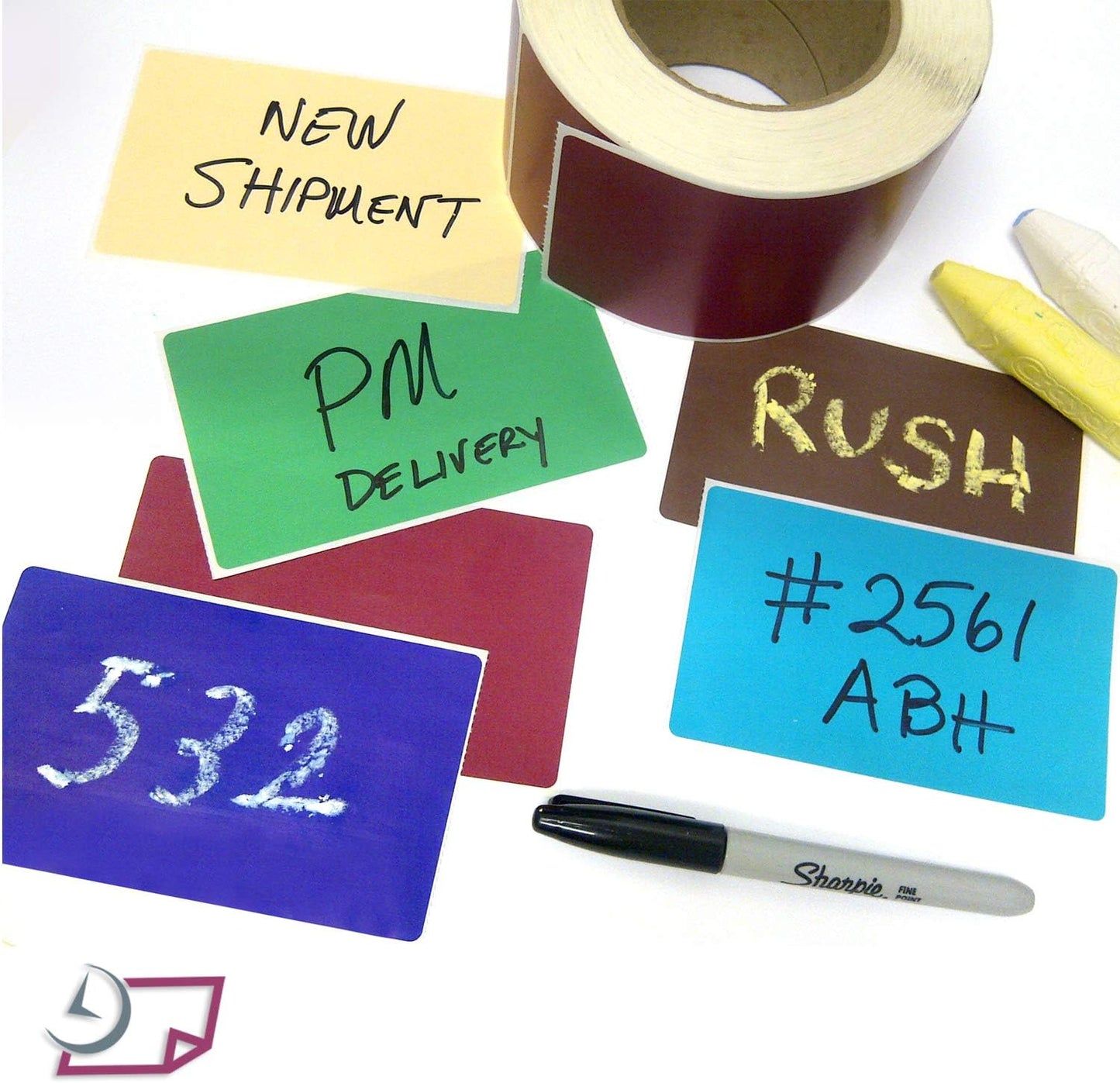 NextDayLabels 500 Rectangle Stickers (3" x 5") - Color Coding Labels Roll - Moving Labels for Boxes, Colored Inventory Stickers for Packing, Organizing, and Storage (Brown)