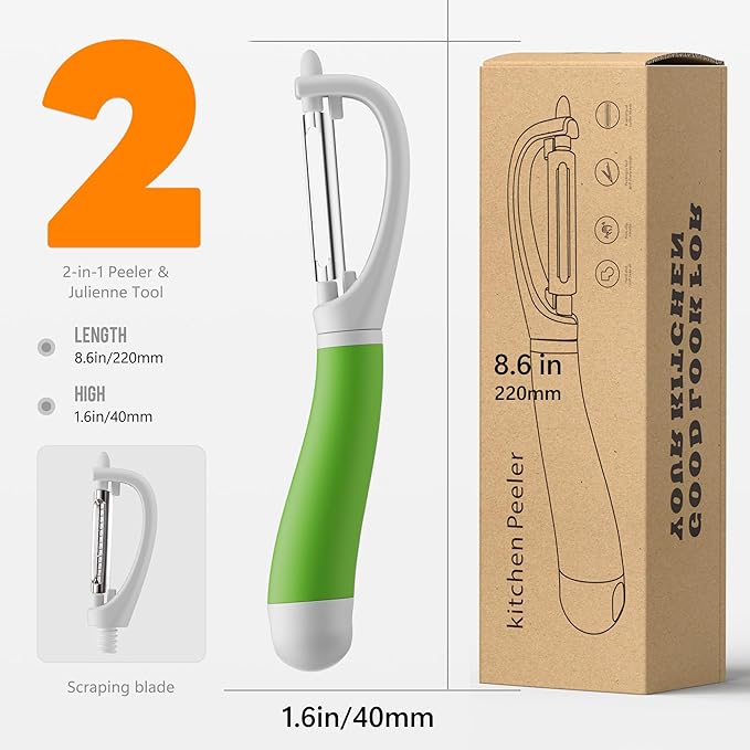 Li&Zhao Vegetable Peelers - Potato Peelers Fruit Peeler Veggie Peeler Carrot Peeler Apple Peeler Garlic Peeler kitchen tools Corn Peeler(2 Blades)