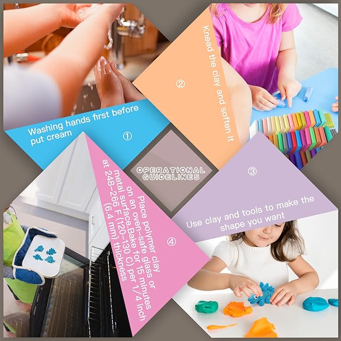 Polymer Clay Sets, 50 Colors Oven Bake Modeling Clay for Kids, Sculpting Tools and Accessories, DIY Model Clay, Ideal Clay for Kids Beginners and Artists