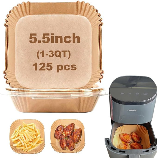 Small Air Fryer Liners for Cosori 2.1qt Air Fryer, Mini Air Fryer Liners Disposable 2 2.1 2.6 3QT, 5.5 Inch Air Fryer Liners