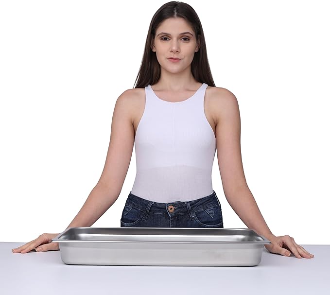 BIRDROCK HOME Stainless Steel Steam Table Pan - Hotel, Restaurant & Catering Supplies - 24 Gauge Steel, 9.1 qt Capacity - Meal Prep, Cooking, & Food Storage Container - 2.5" Depth, Full-Size (6 Pack)