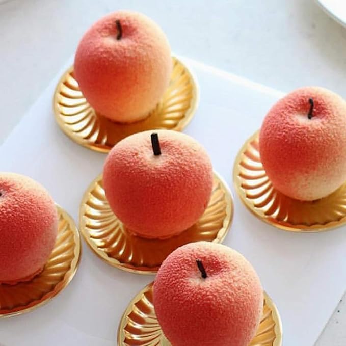 OCPO KITCHEN Apple Silicone Mold for Baking Mousse Cake, Candy, Chocolate, French Fruit Dessert, Pastry, Cupcake, Ice Cream, Pudding, Cake Decoration Mold, 3D Apple Shape (15-Cavity)