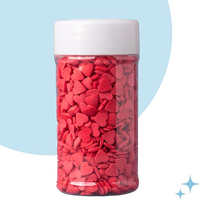 Sweets Indeed Heart Sprinkles, 4 Pack, Edible Sprinkle Mix, Perfect for Cake Decorations, Baking, Ice Cream, Cookies, Cupcake Topper (Sweetheart)