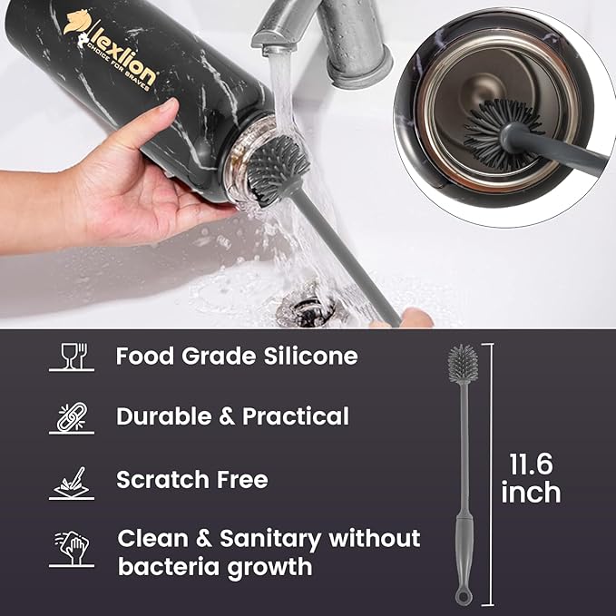 Lexlion 32 Oz Triple Walled Insulated Stainless Steel Tea Infuser Bottle, Fruit Infuser, Leakproof, Sweatproof