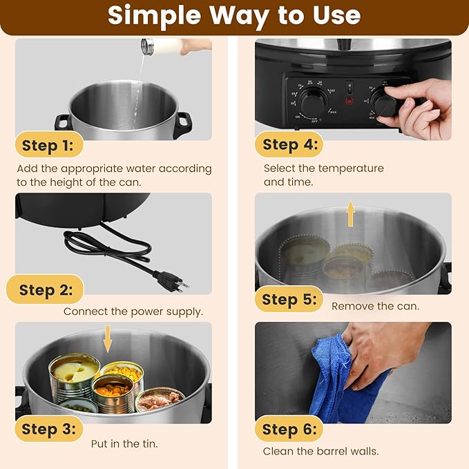 24.5QT Electric Water Bath Canner, Electric Canner with Adjustable Temperature & Time, Water Bath Canning for Heating Cans And Slow Cookers