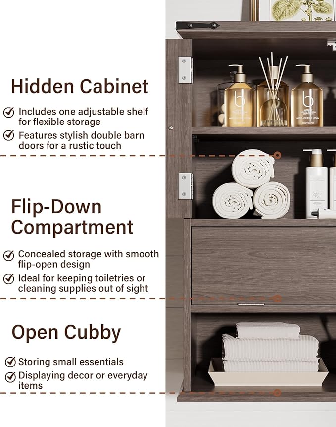 Bathroom Wall Cabinet with 2 Door Adjustable Shelves, Over The Toilet Storage Wall Mounted Medicine Cabinets for Bathroom Laundry Room