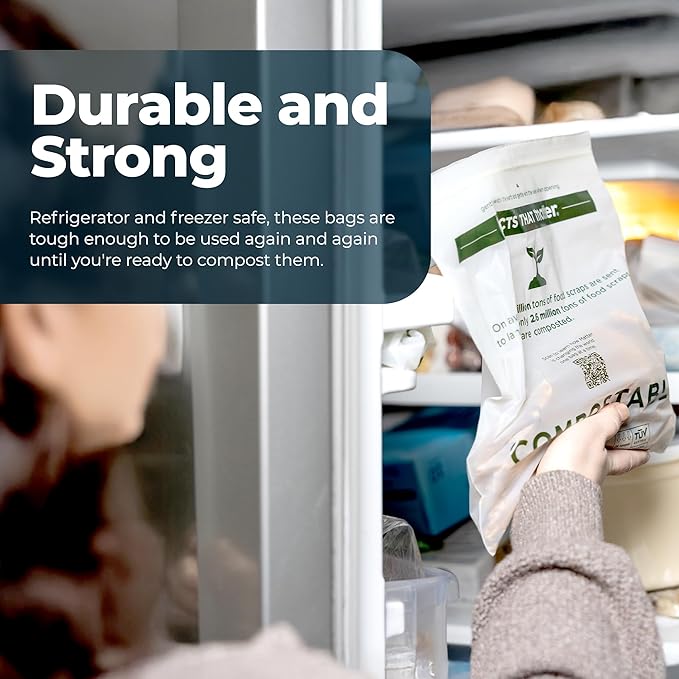 Matter Compostable Gallon Freezer Bags for Food Storage, Eco-Friendly, Resealable, Food Storage Bags, 30 Count