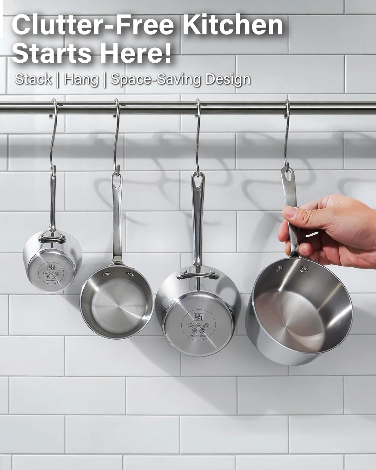 D&M Butter Warmer 0.14 Quart, Multi-Ply Clad Stainless Steel Milk Frother and Chocolate Melting Pot, Small Saucepan for Induction Stovetop, Coffee, Butter, Syrup