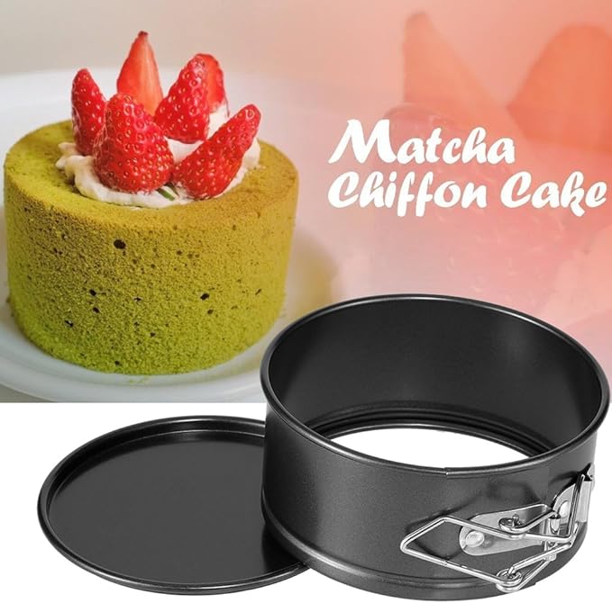 Hiware 4-Inch Mini Springform Pan Set - 4 Piece Small Nonstick Cheesecake Pan for Mini Cheesecakes, Pizzas and Quiches