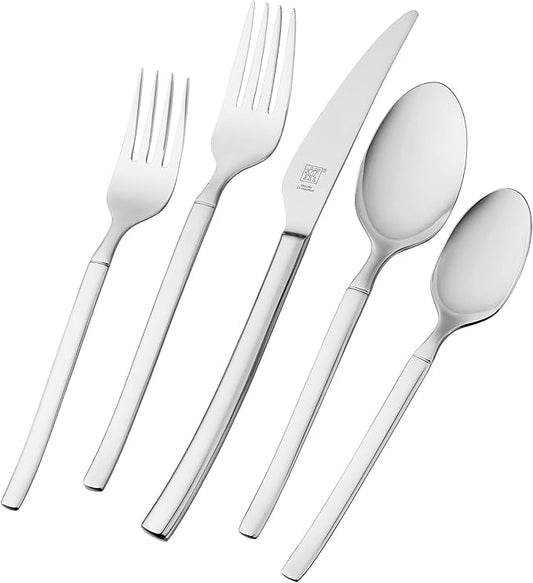 ZWILLING Premier Series Satin Opus 45-Piece Stainless Steel Flatware Set - Made with Special Formula Steel Perfected for Almost 300 Years, Dishwasher Safe, Service for 8, Matte Finish (not polished)