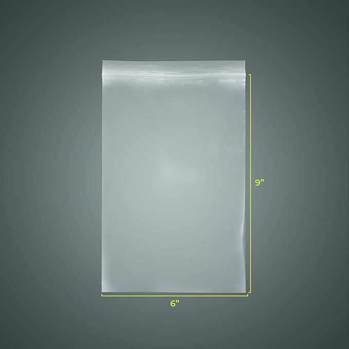 SNL Quality Zipper Lock Reclosable Clear Disposable Plastic Bags, Strong | 6" X 9" - 2 MIL - 100 Bags