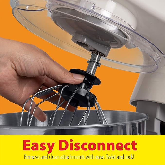 Deco Chef 5.5 QT Kitchen Stand Mixer, 550W 8-Speed Motor with Pulse Functionality, includes Dough Hook, Flat Beater, Wire Whip, Stainless Steel Mixing Bowl, and Transparent Splash Guard