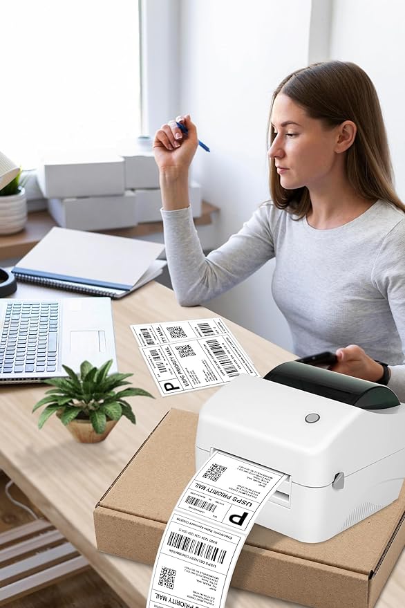 Bulk 4x6 Thermal Labels - 4000 Adhesive Labels | Smudge-Resistant & BPA-Free | Thermal Printer Compatible