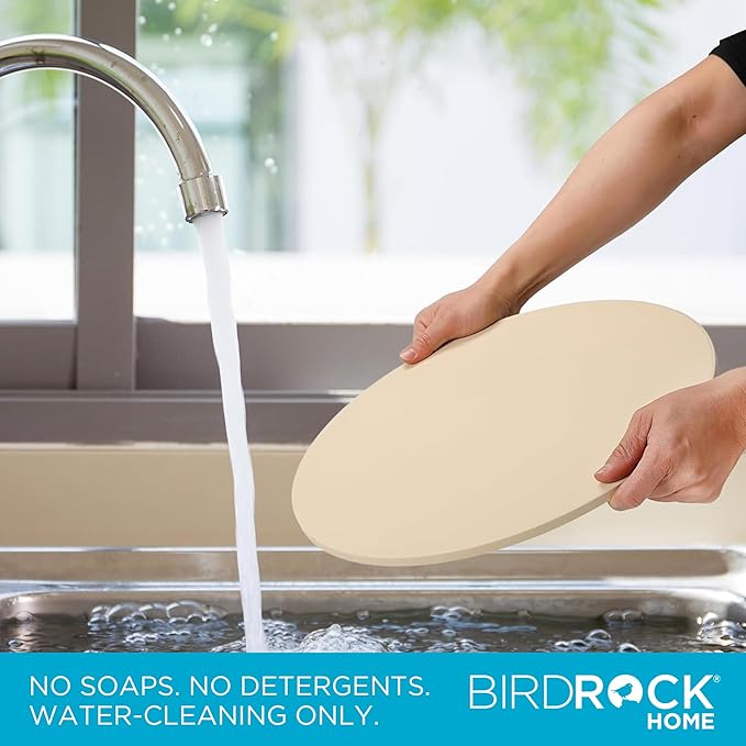 BIRDROCK HOME Pizza Stone for Oven and Grill | 16" Cordierite Baking Stone for Cooking, Bread, Pie, BBQ | Indoor - Outdoor | Grill, Smoker, Toaster Use | Ceramic Sheet for Crispy Crust (Round)