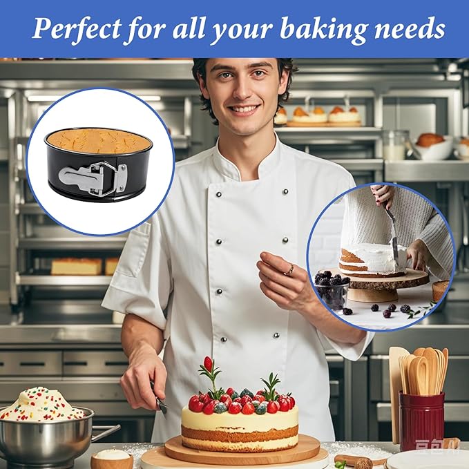 12 Pcs 6 Inch Non Stick Spring form Pan with Stainless Steel Spring Buckles,Round Carbon Steel Cake Mold with Removable Bottom for Baking Kitchens and Restaurants